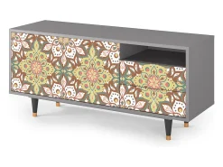 Mueble de TV - 125х56х41 cm - T7 - Chinese Tea, Cinza Cinzento