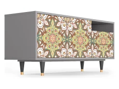 Mueble de TV - 125х56х41 cm - T7 - Chinese Tea, Cinza Cinzento