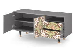 Mueble de TV - 125х56х41 cm - T7 - Chinese Tea, Cinza Cinzento