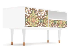 Móvel De Tv* Mueble de TV - 115х59х48 cm - T3 - Chinese Tea, Branco Bege