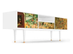 Mueble de TV - 170х59х41 cm - T6 - Children Games, Branco^ Móvel De Tv