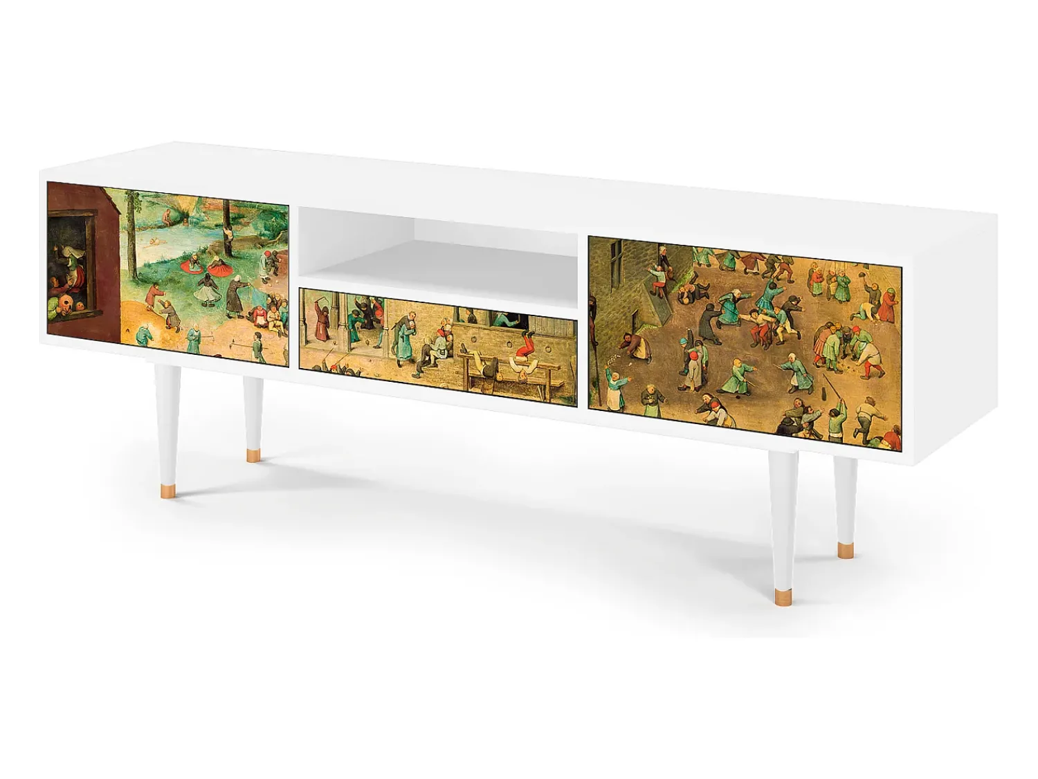 Mueble de TV - 170х59х41 cm - T6 - Children Games, Branco^ Móvel De Tv