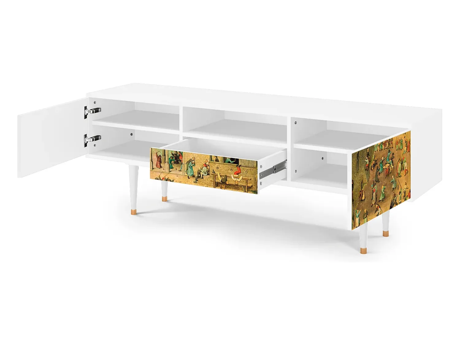 Mueble de TV - 170х59х41 cm - T6 - Children Games, Branco^ Móvel De Tv