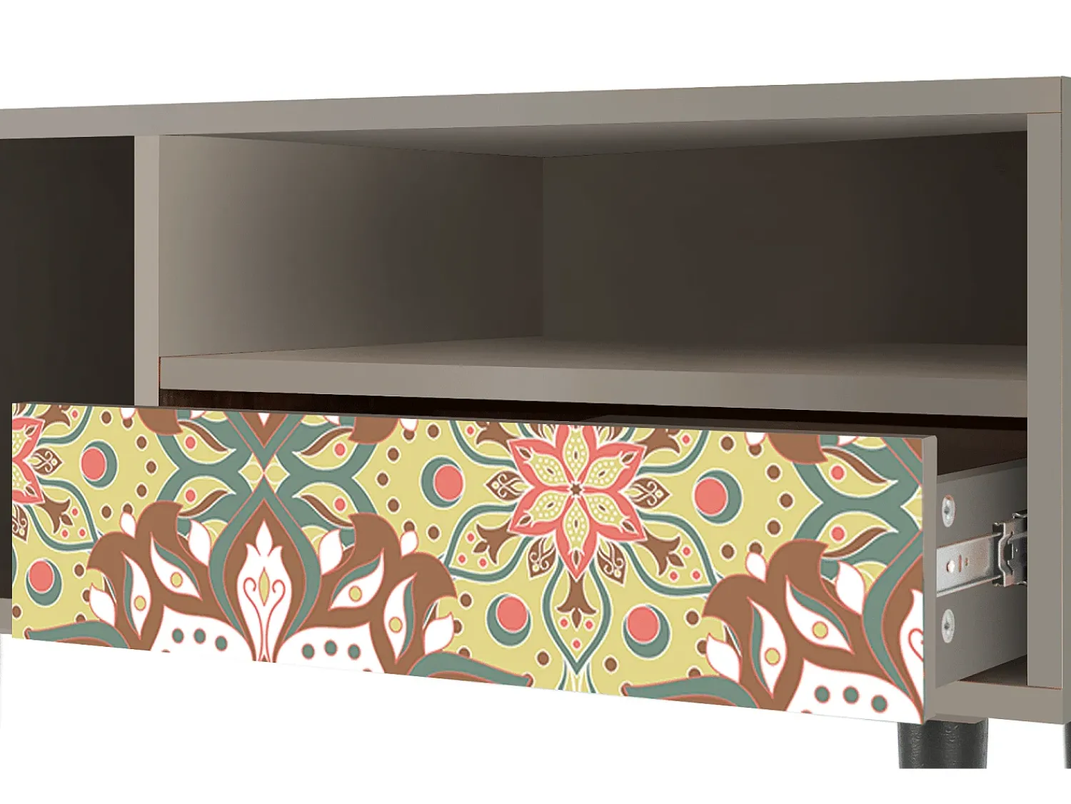 Móvel De Tv| Mueble de TV - 115х59х48 cm - T3 - Chinese Tea, Areia Bege