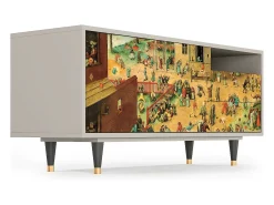 Móvel De Tv* Mueble de TV - 125х56х41 cm - T7 - Children Games, Areia Bege