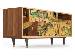 Móvel De Tv* Mueble de TV - 125х56х41 cm - T7 - Children Games, Nogueira Castanho