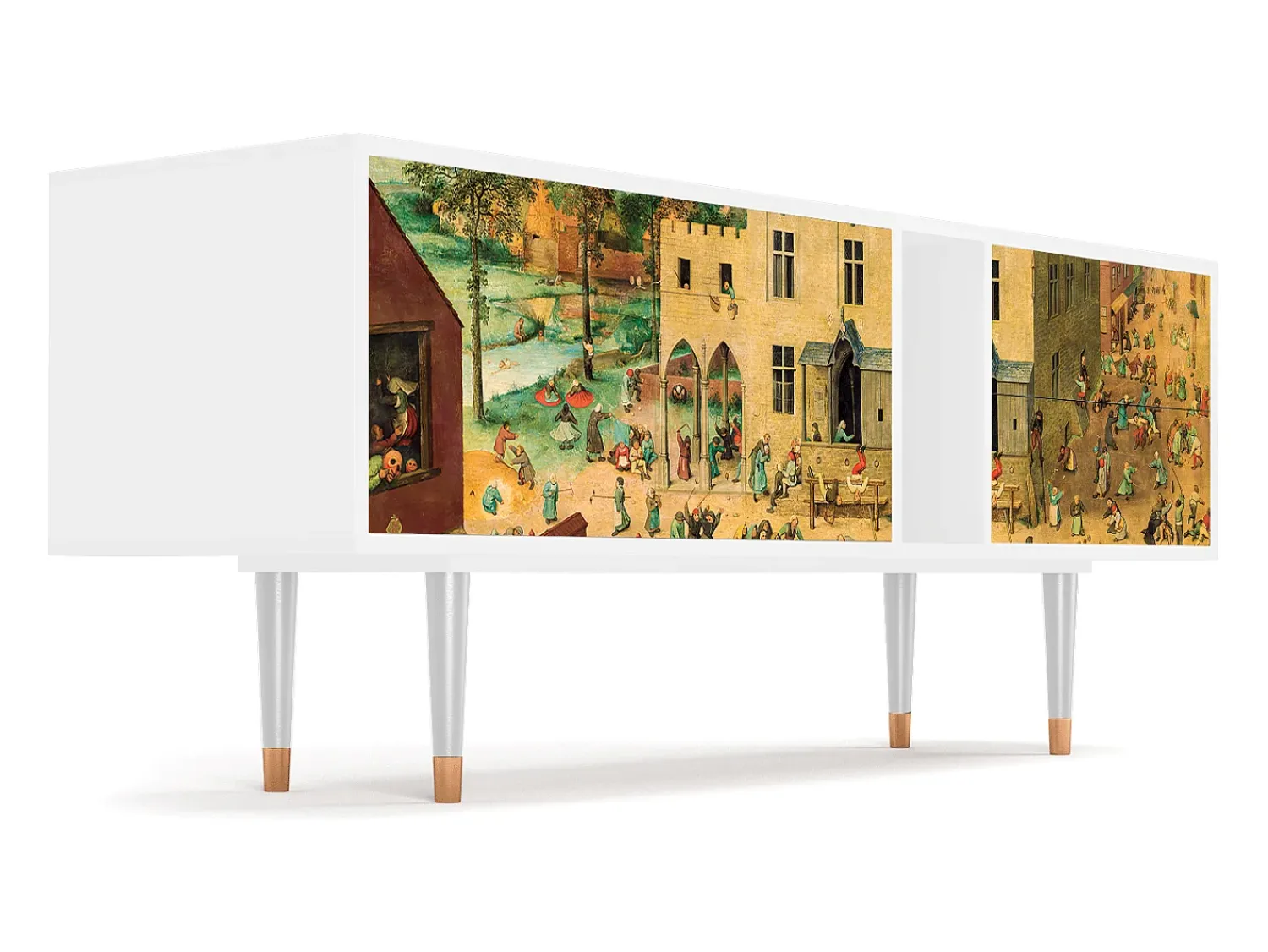 Mueble de TV - 170х69х48 cm - T1 - Children Games, Branco^ Móvel De Tv