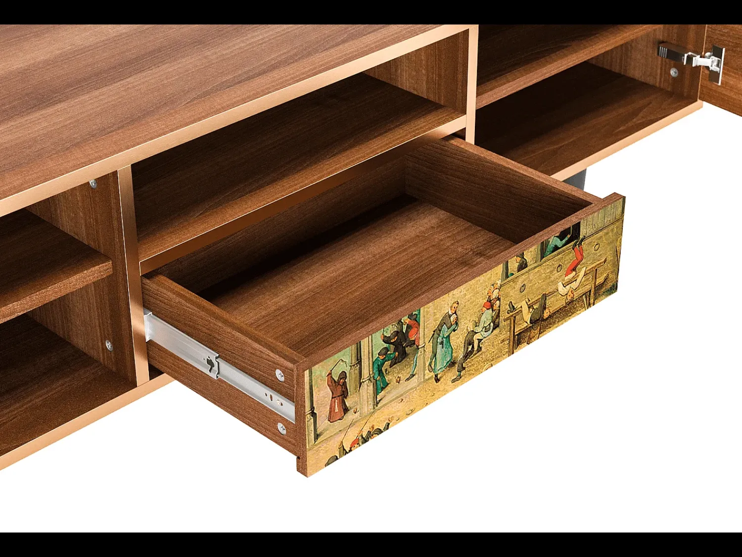 Discount Mueble de TV - 170х59х41 cm - T6 - Children Games, Nogueira Castanho