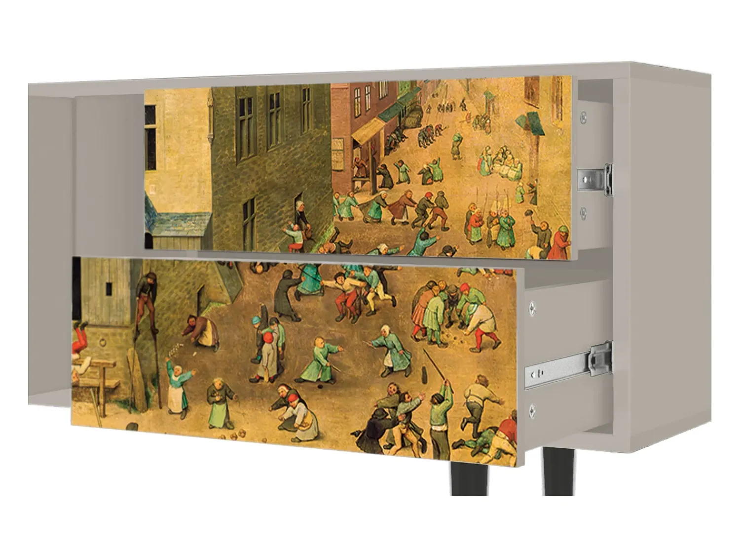 Móvel De Tv| Mueble de TV - 170х69х48 cm - T1 - Children Games, Areia Bege