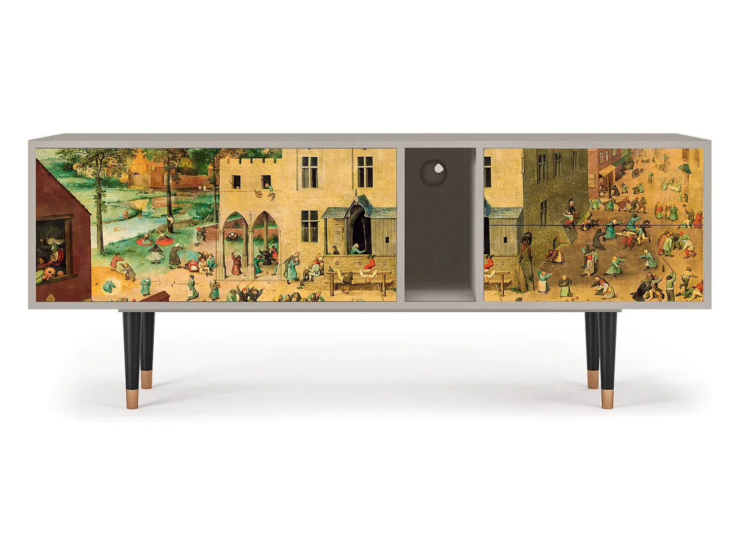 Móvel De Tv| Mueble de TV - 170х69х48 cm - T1 - Children Games, Areia Bege