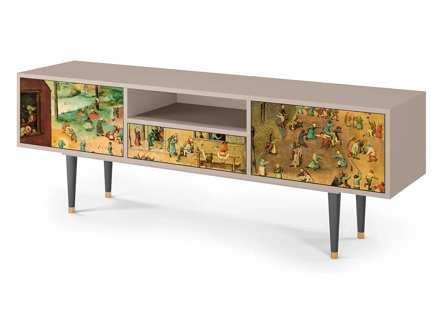 Móvel De Tv* Mueble de TV - 170х59х41 cm - T6 - Children Games, Latte Bege