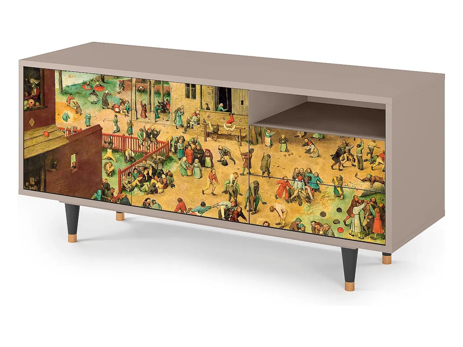 Clearance Mueble de TV - 125х56х41 cm - T7 - Children Games, Latte Bege