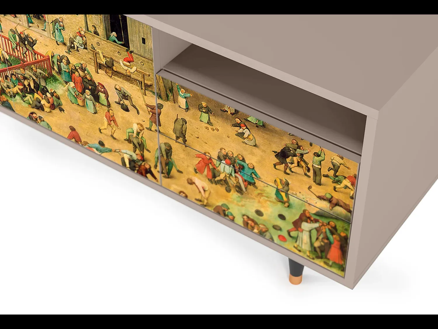 Clearance Mueble de TV - 125х56х41 cm - T7 - Children Games, Latte Bege