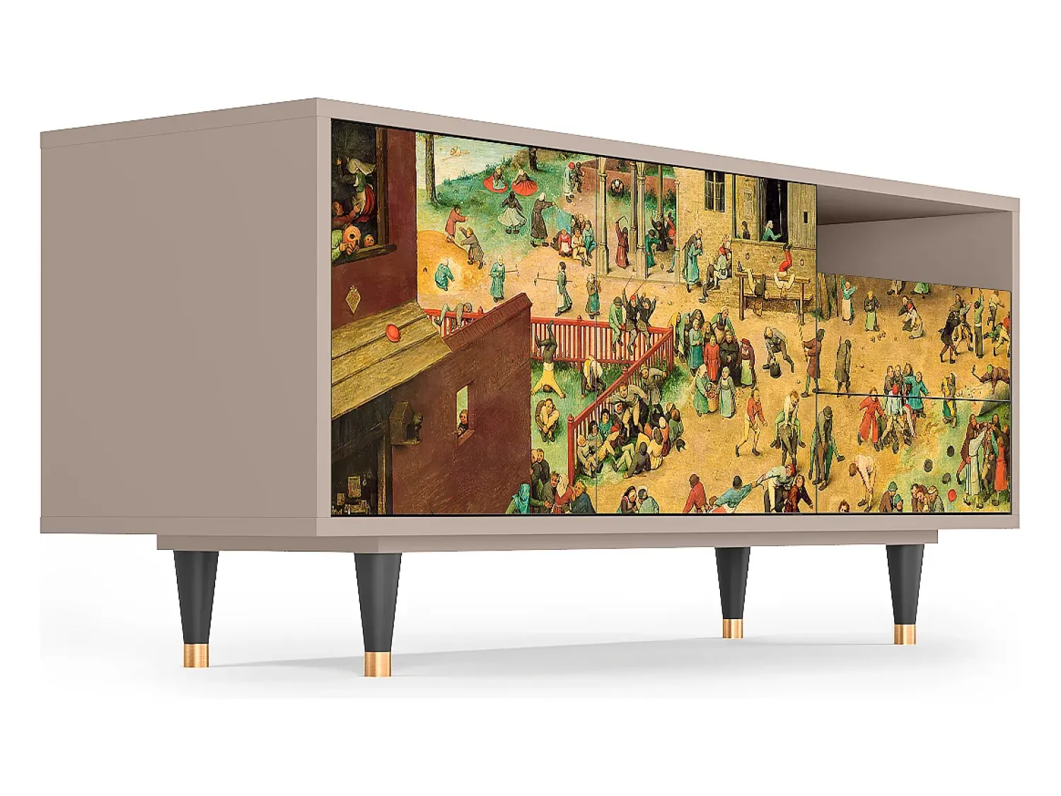 Clearance Mueble de TV - 125х56х41 cm - T7 - Children Games, Latte Bege