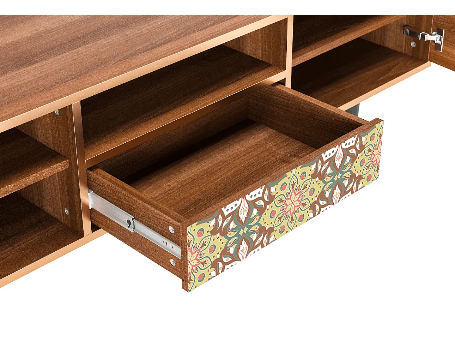 Móvel De Tv| Mueble de TV - 170х59х41 cm - T6 - Chinese Tea, Nogueira Castanho