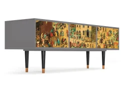 Móvel De Tv* Mueble de TV - 170х59х48 cm - T4 - Children Games, Cinza Cinzento