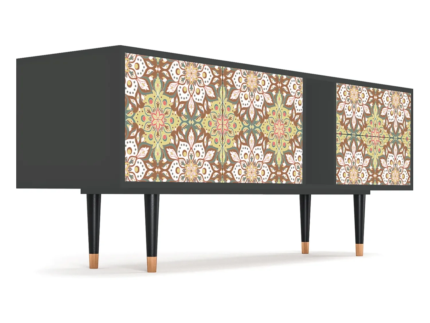 Móvel De Tv* Mueble de TV - 170х69х48 cm - T1 - Chinese Tea, Antracite Cinza antracite