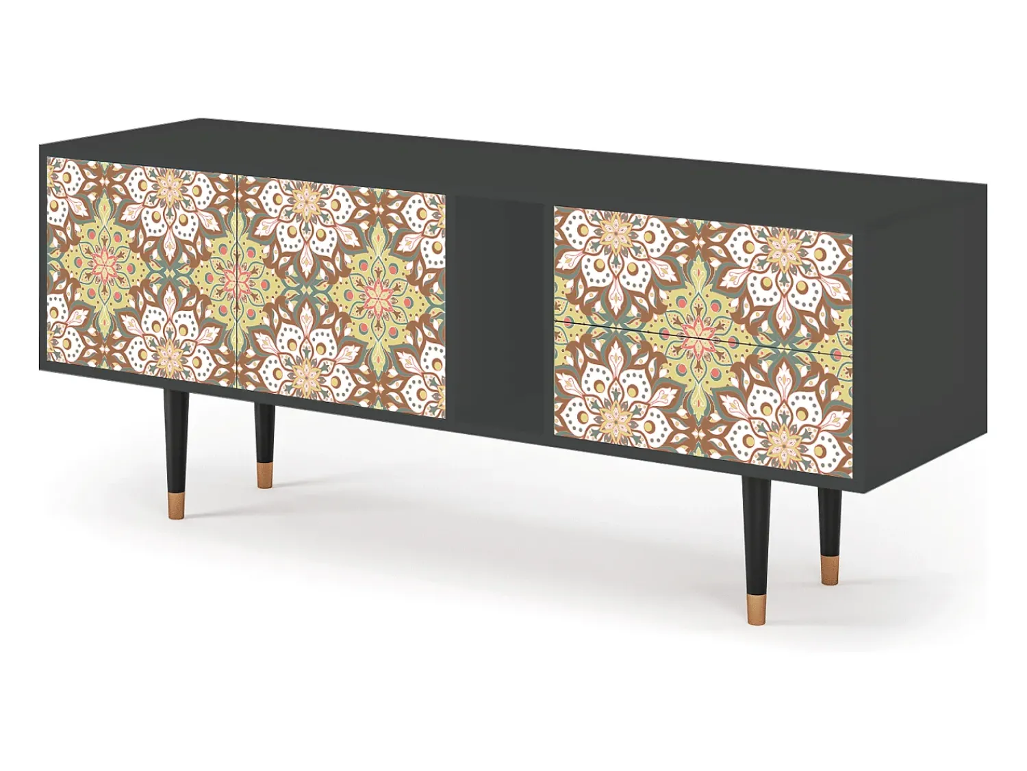 Móvel De Tv* Mueble de TV - 170х69х48 cm - T1 - Chinese Tea, Antracite Cinza antracite