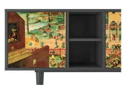Móvel De Tv| Mueble de TV - 150х69х41 cm - T5 - Children Games, Antracite Cinza antracite