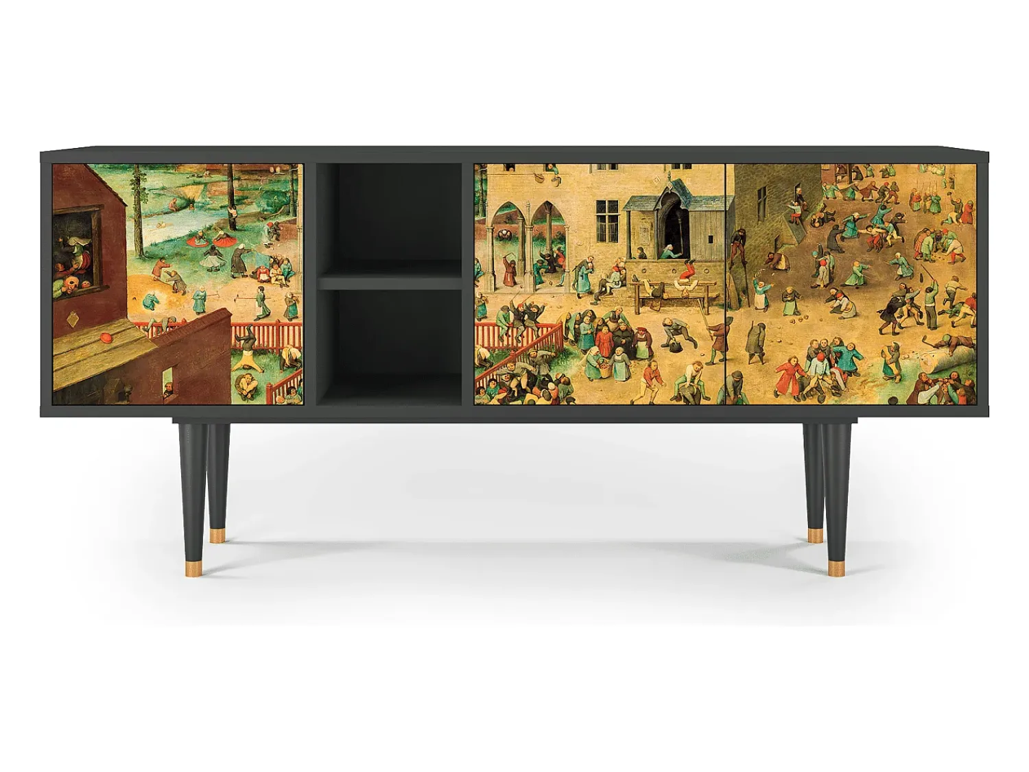 Móvel De Tv| Mueble de TV - 150х69х41 cm - T5 - Children Games, Antracite Cinza antracite