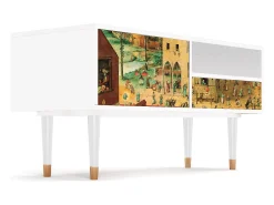 Móvel De Tv* Mueble de TV - 115х59х48 cm - T3 - Children Games, Branco Bege