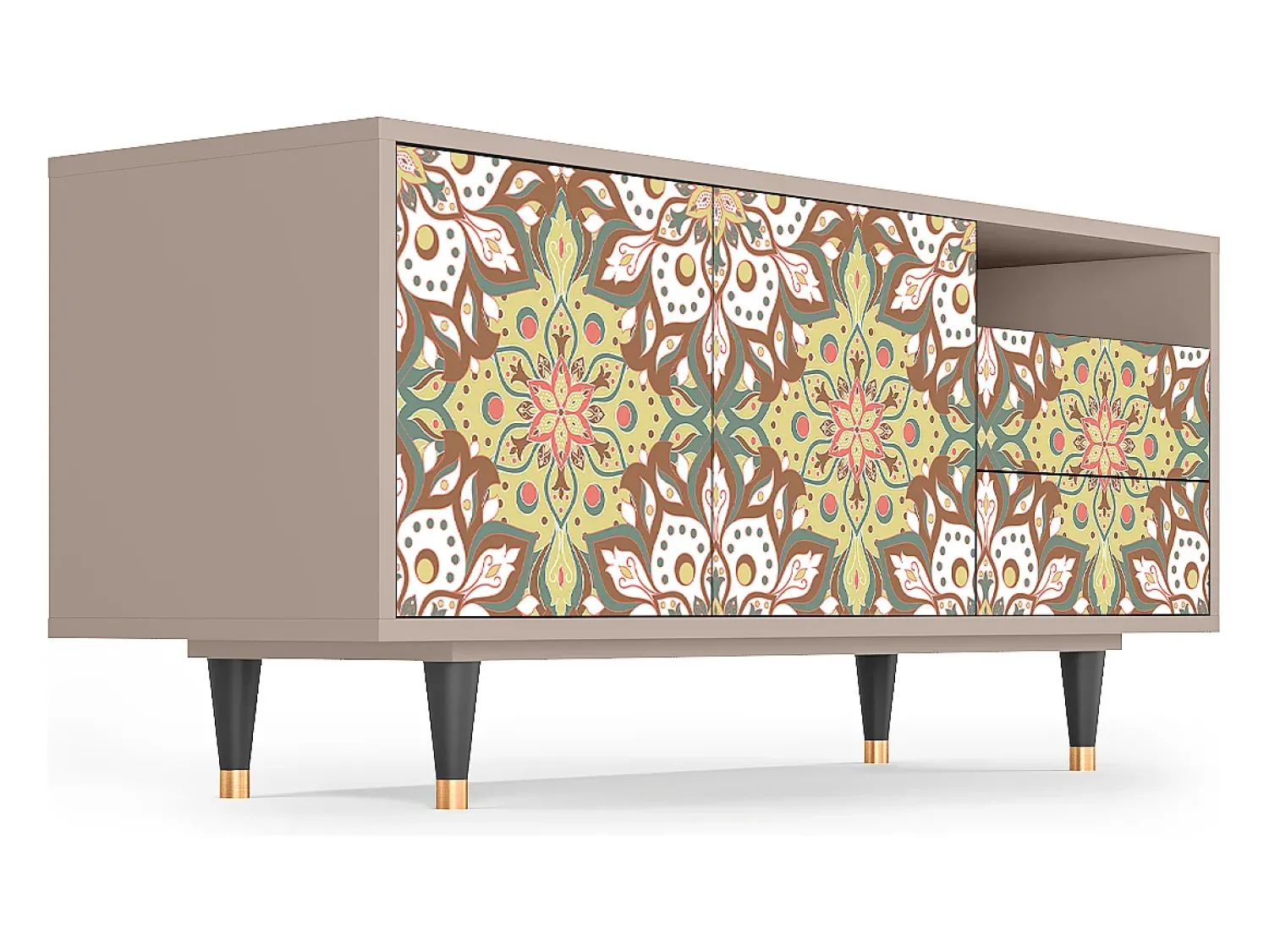 Mueble de TV - 125х56х41 cm - T7 - Chinese Tea, Latte^ Móvel De Tv