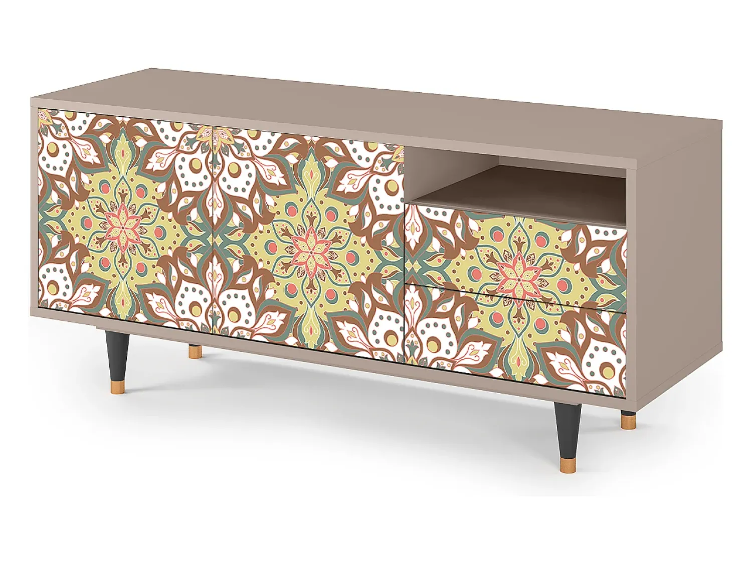 Mueble de TV - 125х56х41 cm - T7 - Chinese Tea, Latte^ Móvel De Tv