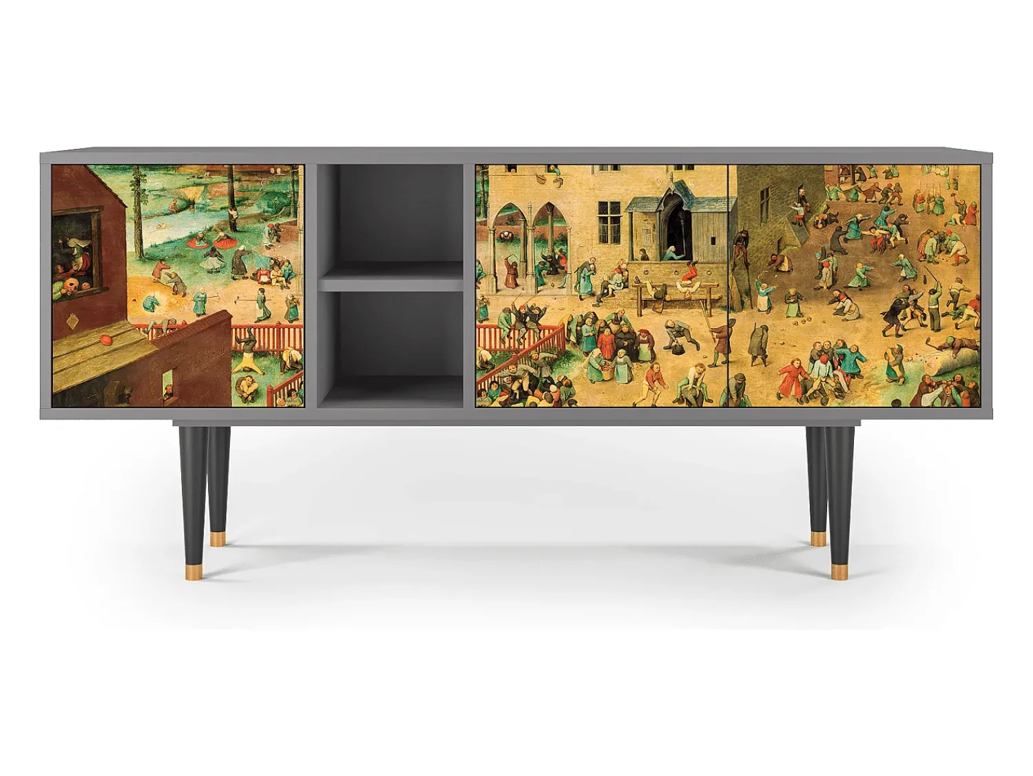 Mueble de TV - 150х69х41 cm - T5 - Children Games, Cinza^ Móvel De Tv