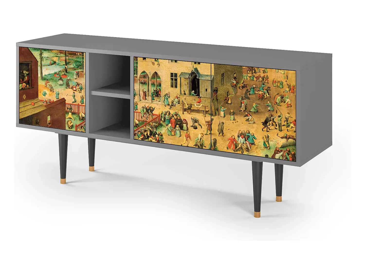 Mueble de TV - 150х69х41 cm - T5 - Children Games, Cinza^ Móvel De Tv