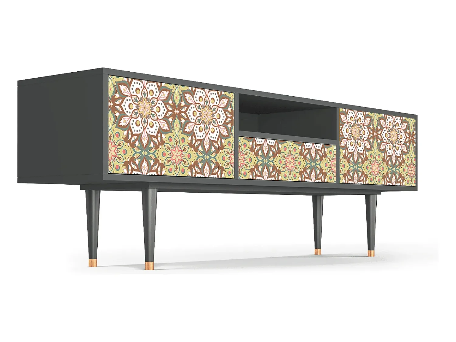 Hot Mueble de TV - 170х59х41 cm - T6 - Chinese Tea, Antracite Cinza antracite
