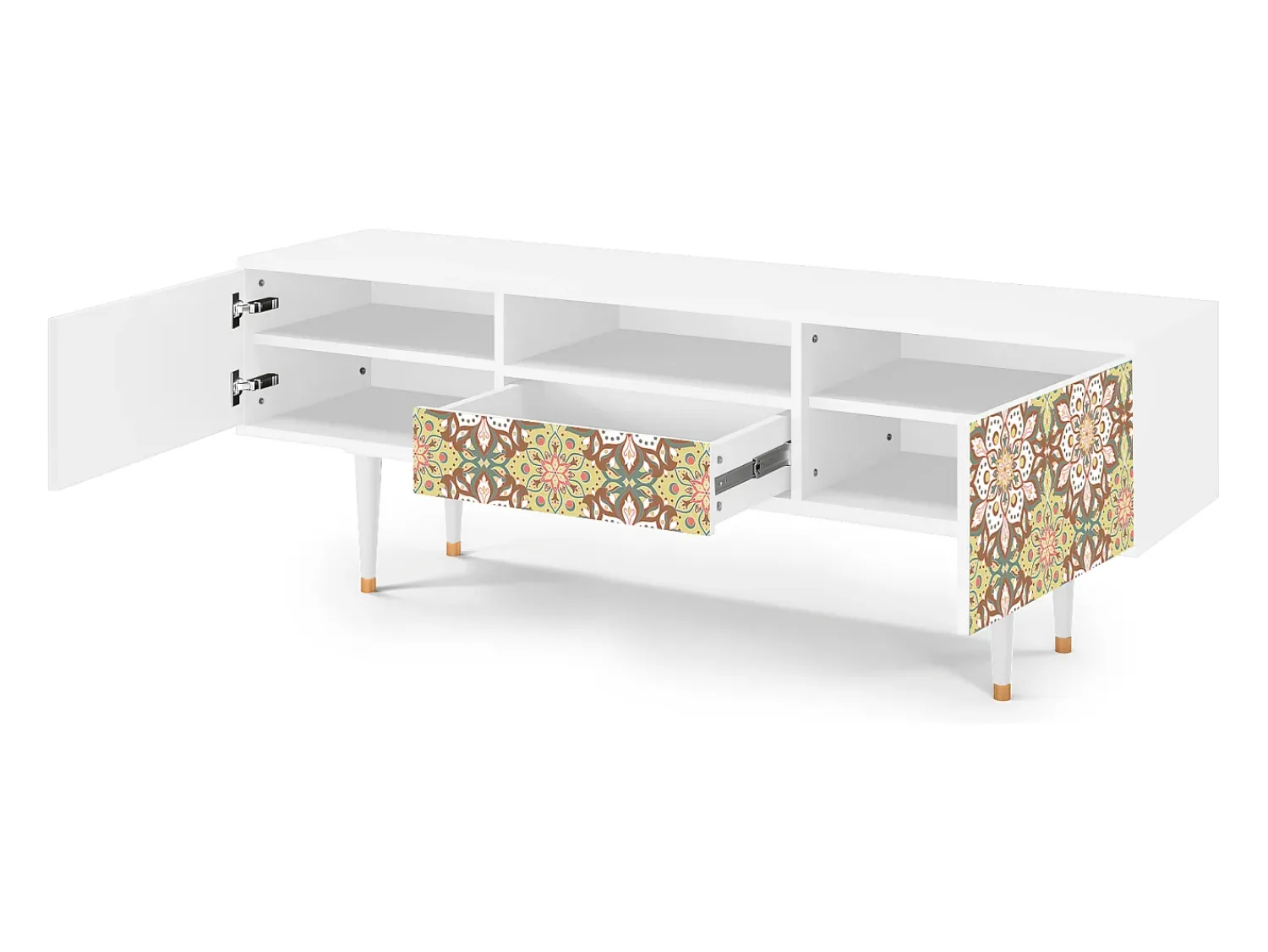 Móvel De Tv| Mueble de TV - 170х59х41 cm - T6 - Chinese Tea, Branco Bege