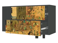 Móvel De Tv* Mueble de TV - 170х69х48 cm - T1 - Children Games, Antracite Cinza antracite