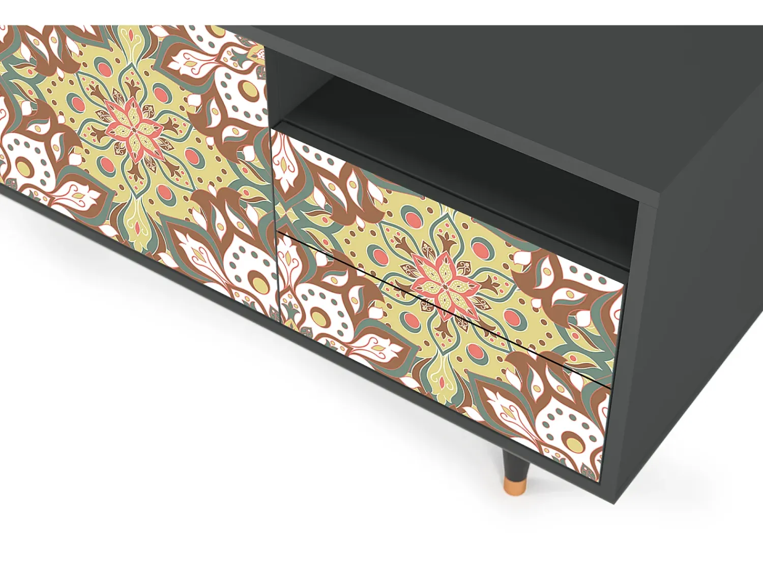 Clearance Mueble de TV - 125х56х41 cm - T7 - Chinese Tea, Antracite Cinza antracite