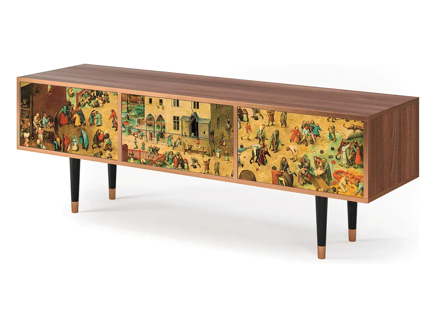 Móvel De Tv| Mueble de TV - 170х59х48 cm - T4 - Children Games, Nogueira Castanho