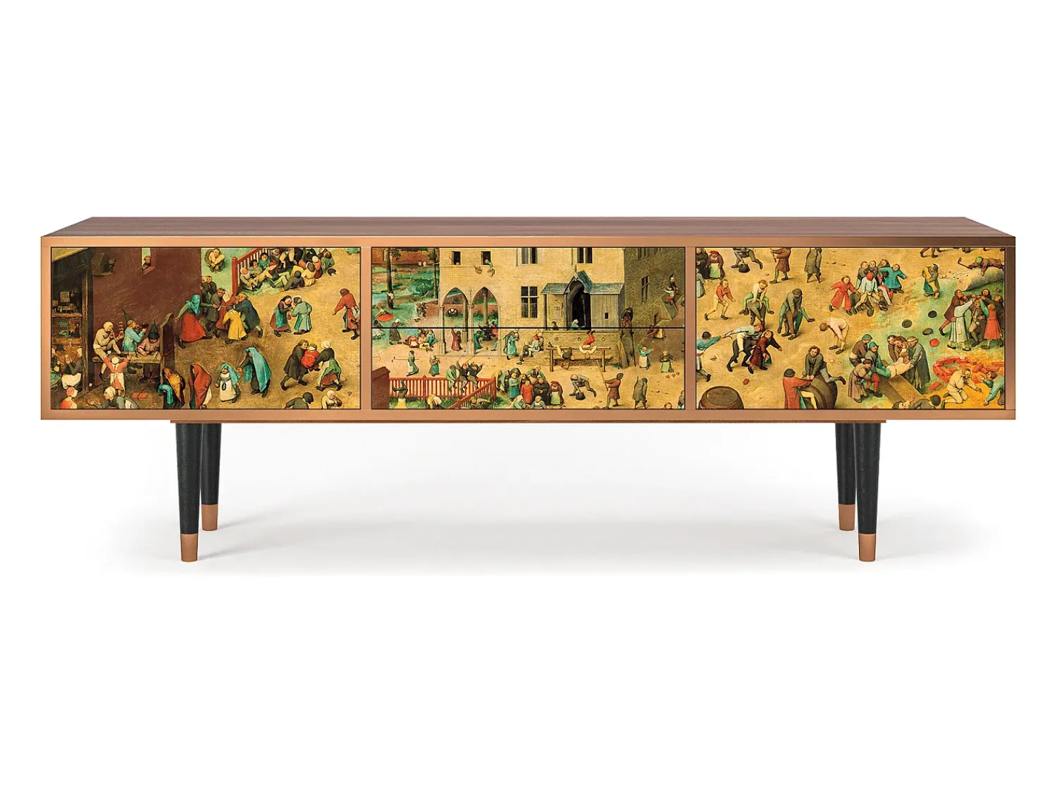 Móvel De Tv| Mueble de TV - 170х59х48 cm - T4 - Children Games, Nogueira Castanho