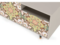 Móvel De Tv| Mueble de TV - 125х56х41 cm - T7 - Chinese Tea, Areia Bege