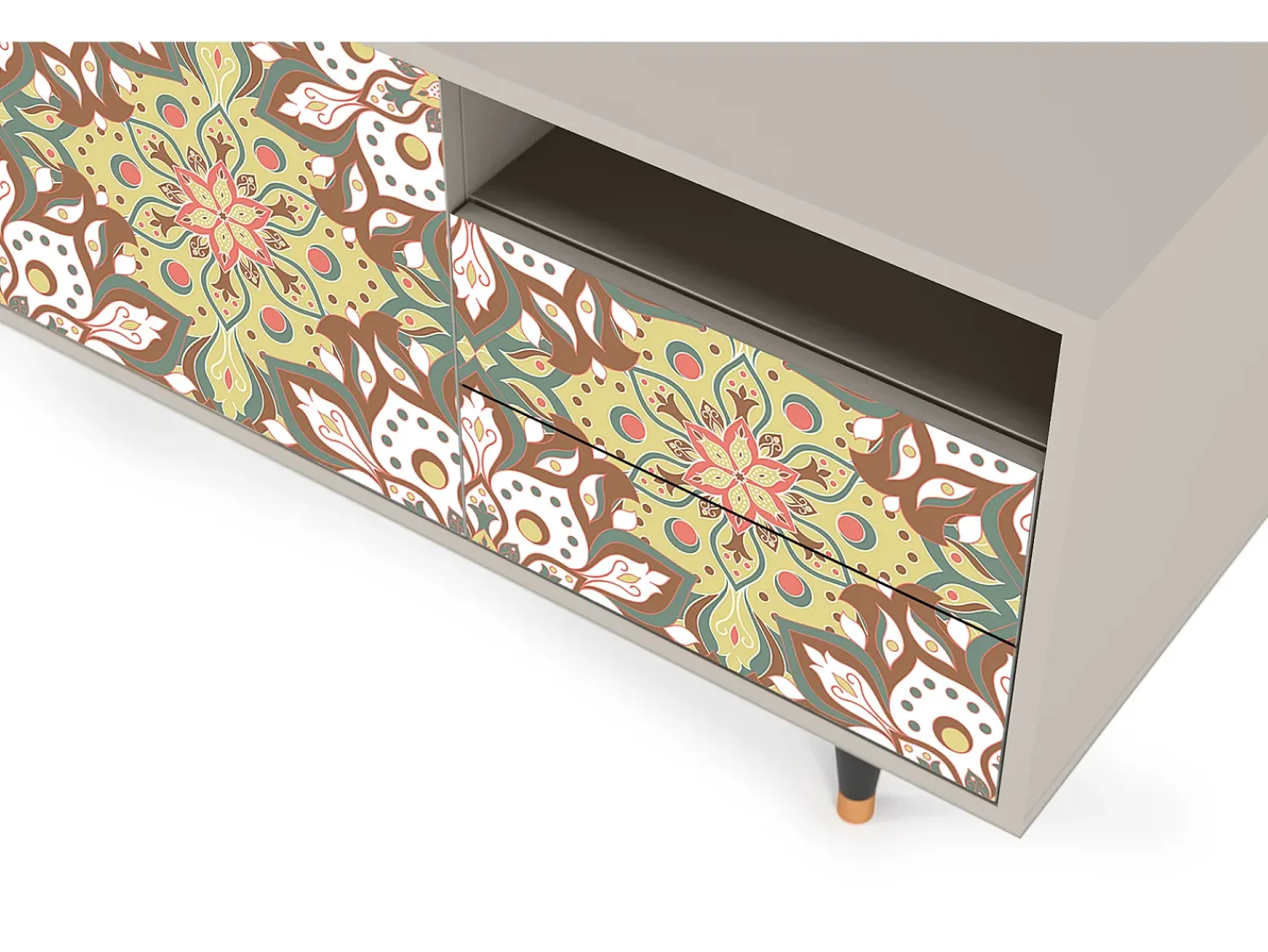 Móvel De Tv| Mueble de TV - 125х56х41 cm - T7 - Chinese Tea, Areia Bege