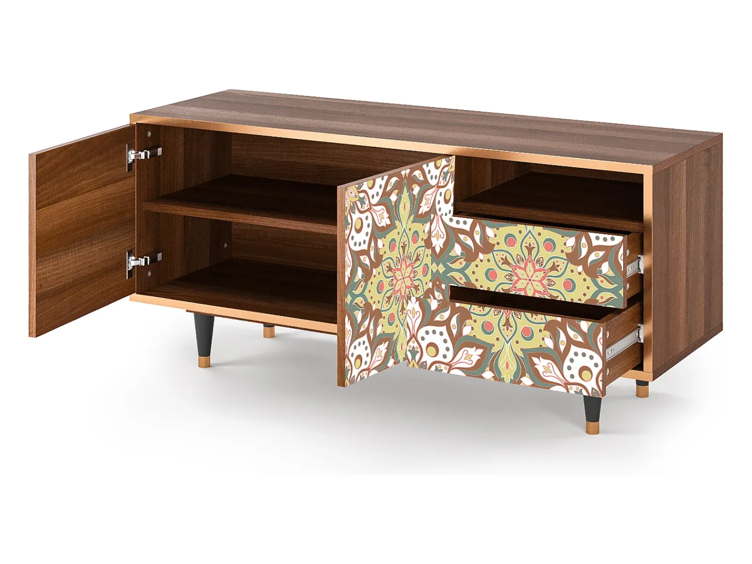 Móvel De Tv* Mueble de TV - 125х56х41 cm - T7 - Chinese Tea, Nogueira Castanho