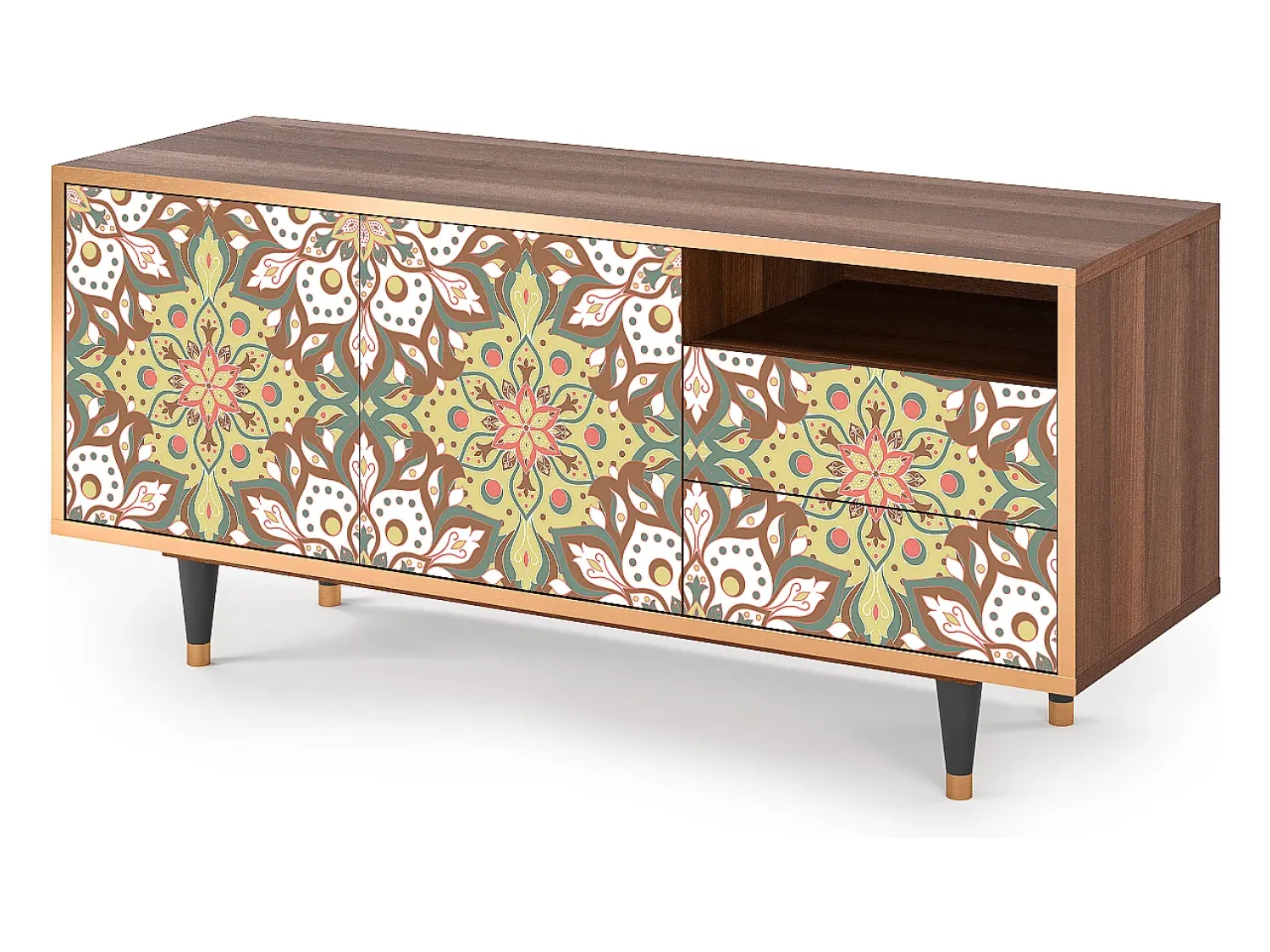 Móvel De Tv* Mueble de TV - 125х56х41 cm - T7 - Chinese Tea, Nogueira Castanho