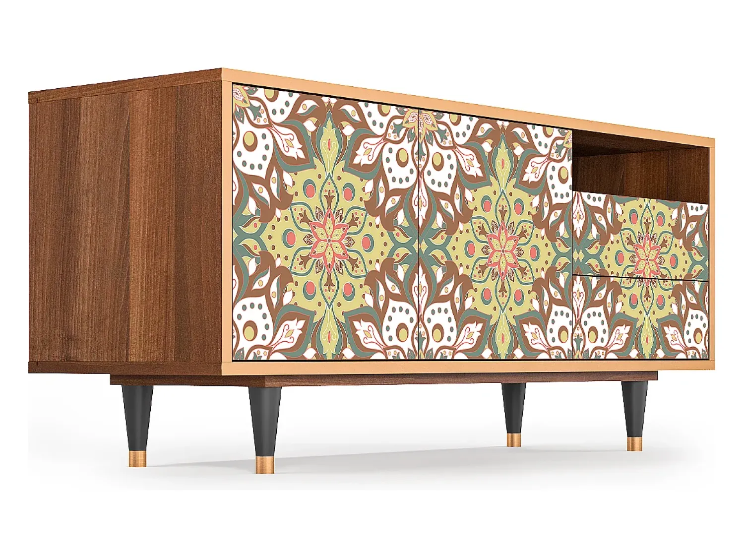 Móvel De Tv* Mueble de TV - 125х56х41 cm - T7 - Chinese Tea, Nogueira Castanho