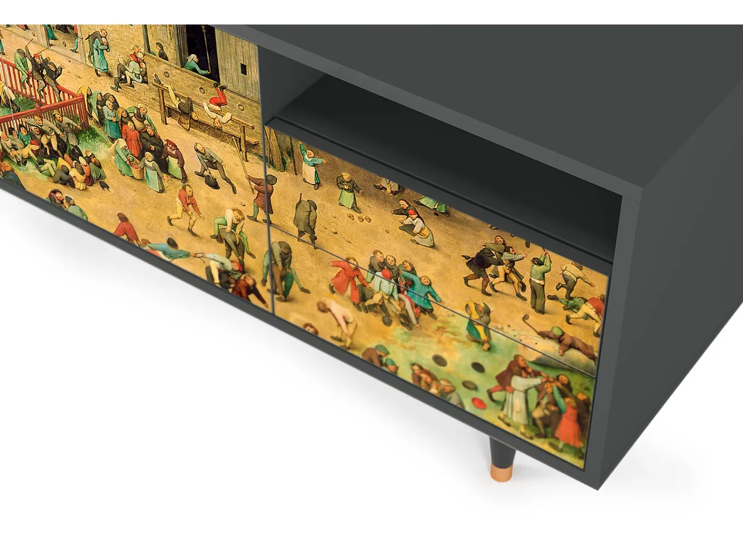 Mueble de TV - 125х56х41 cm - T7 - Children Games, Antracite^ Móvel De Tv
