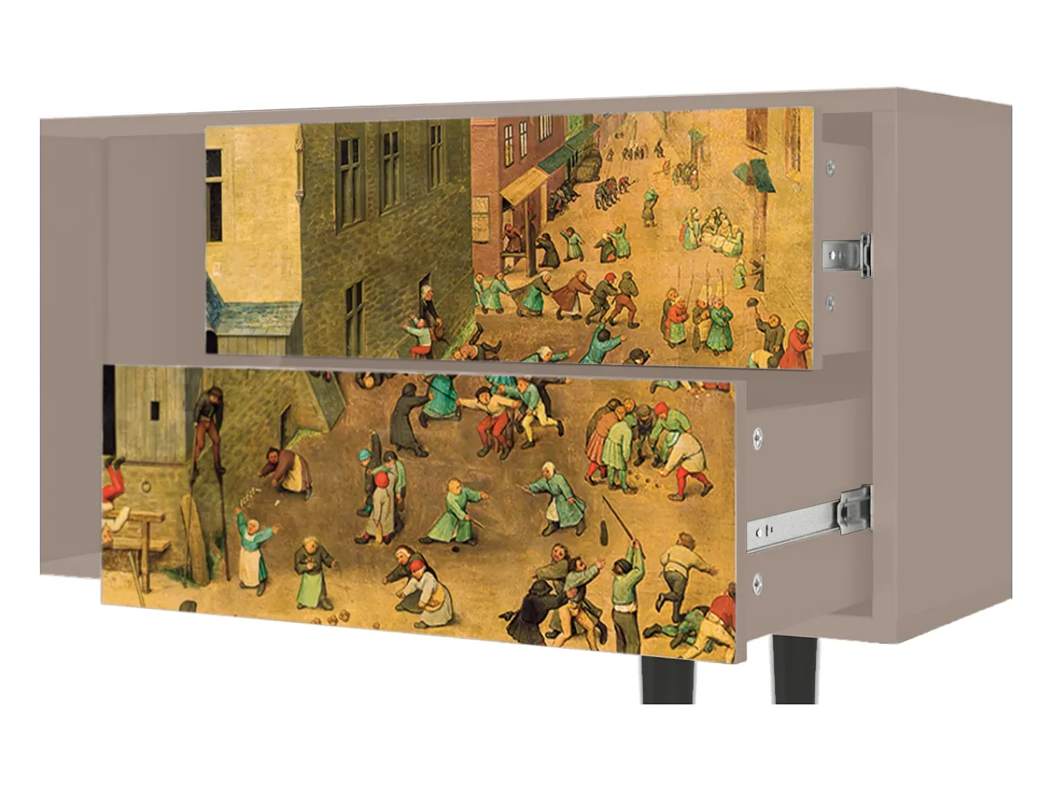 Clearance Mueble de TV - 170х69х48 cm - T1 - Children Games, Latte Bege