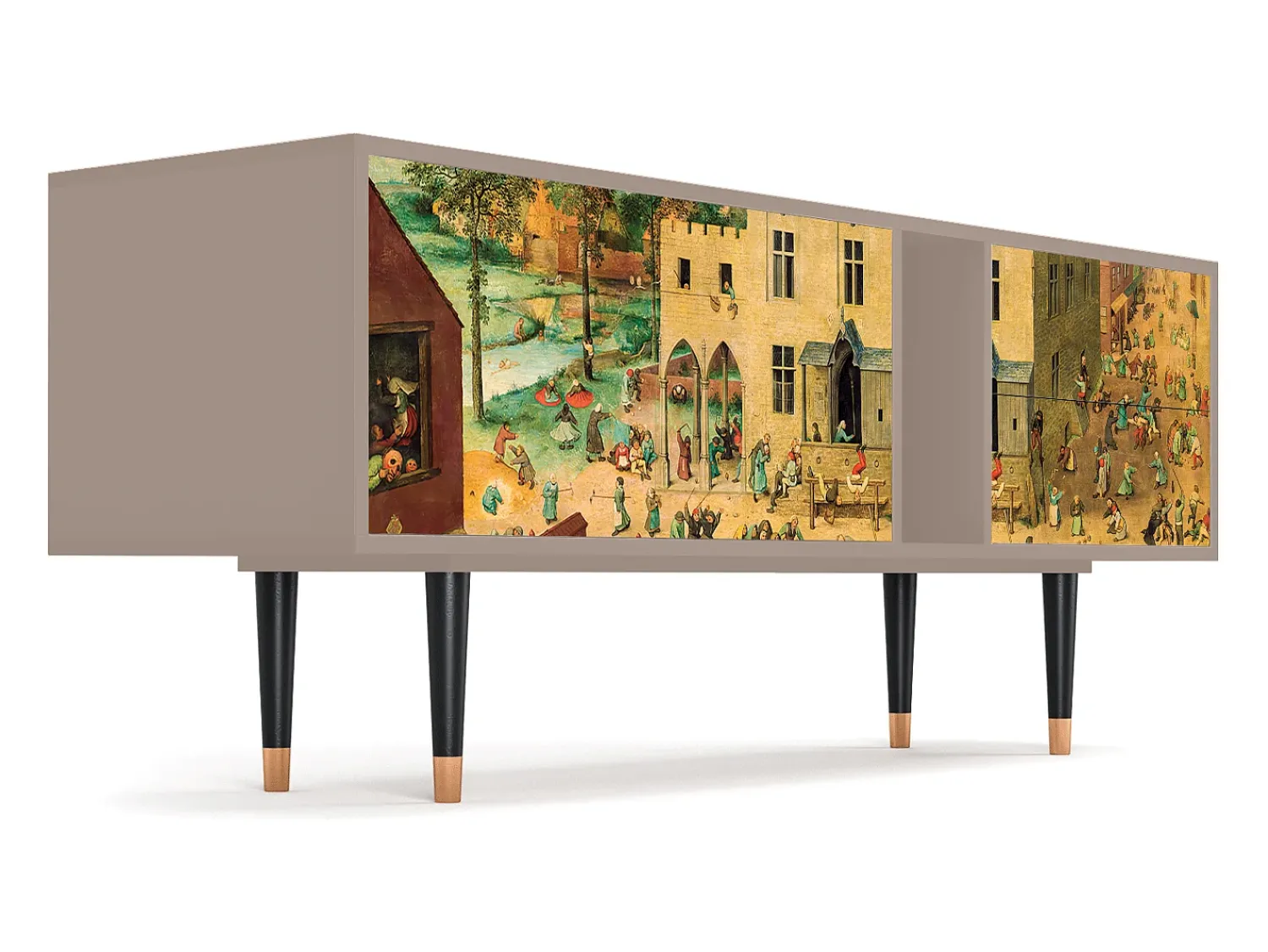 Clearance Mueble de TV - 170х69х48 cm - T1 - Children Games, Latte Bege