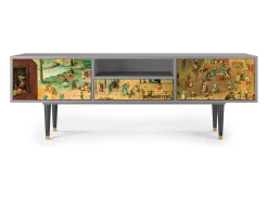 Móvel De Tv* Mueble de TV - 170х59х41 cm - T6 - Children Games, Cinza Cinzento