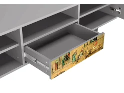 Móvel De Tv* Mueble de TV - 170х59х41 cm - T6 - Children Games, Cinza Cinzento