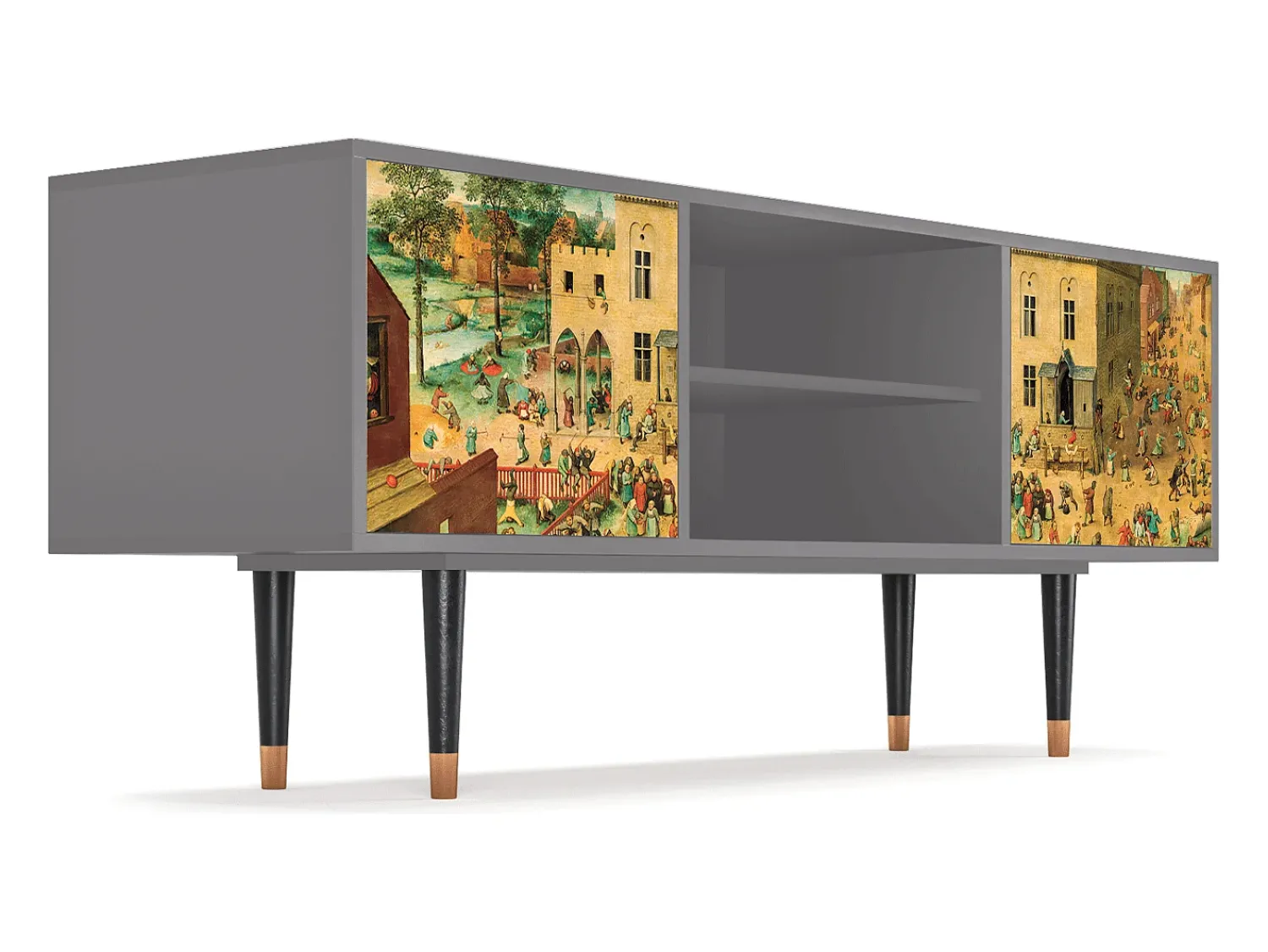 Clearance Mueble de TV - 170х69х48 cm - T2 - Children Games, Cinza Cinzento