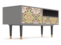 Móvel De Tv* Mueble de TV - 115х59х48 cm - T3 - Chinese Tea, Cinza Cinzento