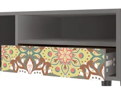 Móvel De Tv* Mueble de TV - 115х59х48 cm - T3 - Chinese Tea, Cinza Cinzento