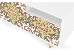 Móvel De Tv* Mueble de TV - 125х56х41 cm - T7 - Chinese Tea, Branco Bege