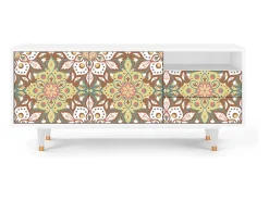 Móvel De Tv* Mueble de TV - 125х56х41 cm - T7 - Chinese Tea, Branco Bege